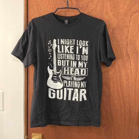 Funny Graphic Guitar T-Shirt Men’s Size Medium Soft - Picture 1 of 4